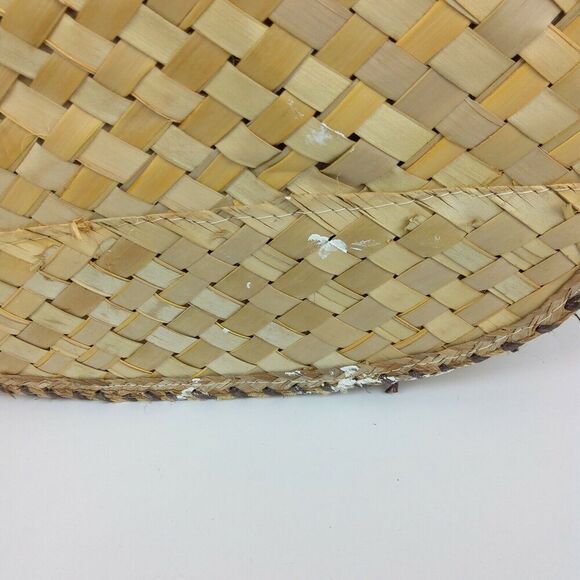 VTG Woven Straw Sea Shell Wicker Beach Tote Market Bag Raffia Floral Colorful - Picture 6 of 12